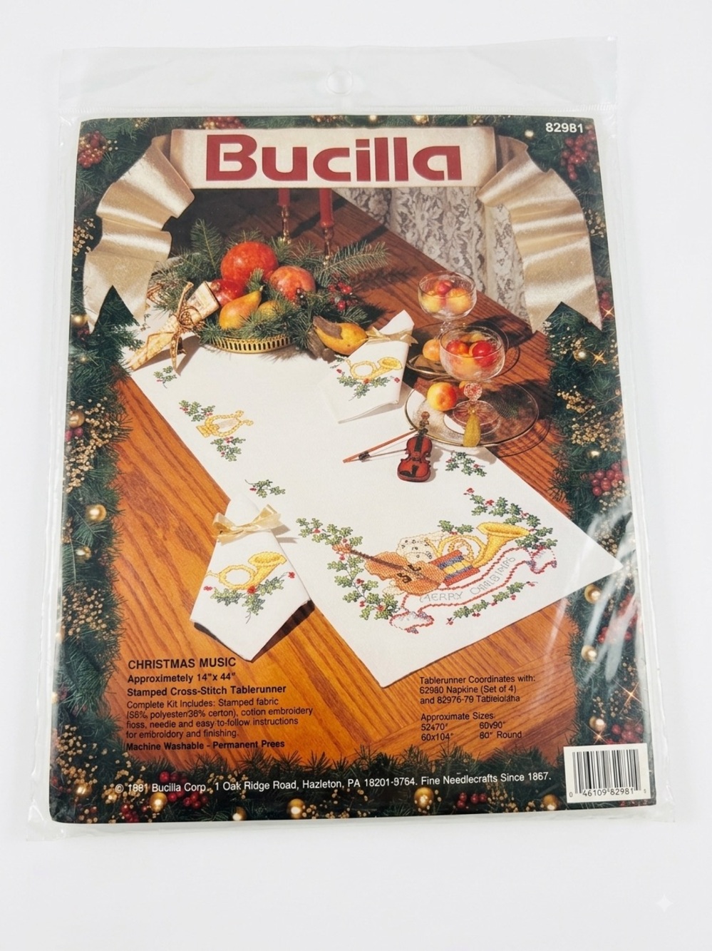 🎄 Vintage Bucilla Christmas Music Cross Stitch Kit — Sealed NIP ✨